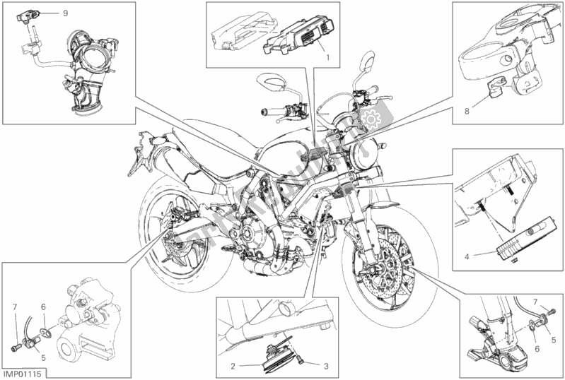 Alle onderdelen voor de 13d - Elektrische Apparaten van de Ducati Scrambler 1100 Sport Thailand 2020